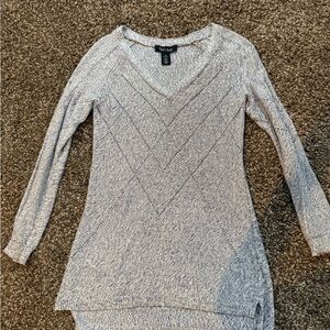 White House Black Market light blue sparkling Knit V-Neck Sweater